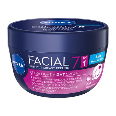 Nivea Facial Ultra light Night Cream - Hydratační noční krém 100ml