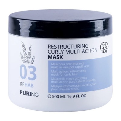 Puring 03 Rehab Restructuring Curly Multi Action Mask - Intenzivní hydratační maska pro kudrnaté, vlnité a krepaté vlasy 500ml