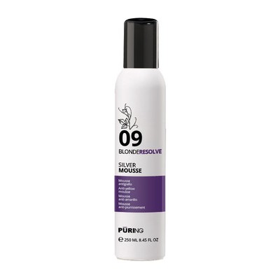 Puring 09 BlondeResolve Silver Mousse - Bezoplachová neutralizační pěna pro blond, šedé a odbarvené vlasy 250ml