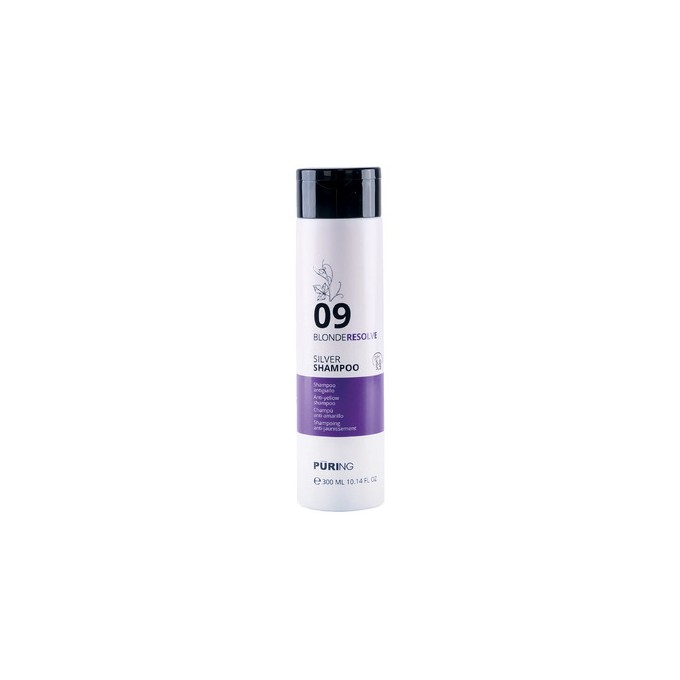 Puring 09 BlondeResolve Silver Shampoo - Neutralizační šampon pro blond, šedé a odbarvené vlasy 1000ml