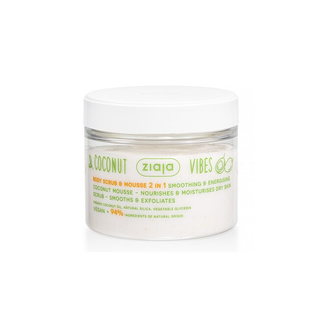 Ziaja Coconut Body Scrub & Mousse - Tělový peeling & pěna 2v1 270ml