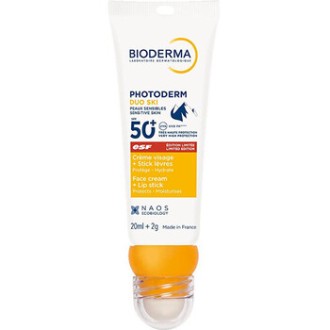 Bioderma Duo Ski Face Cream + Lip Stick SPF 50+ - Opalovací krém a balzám na rty 20ml