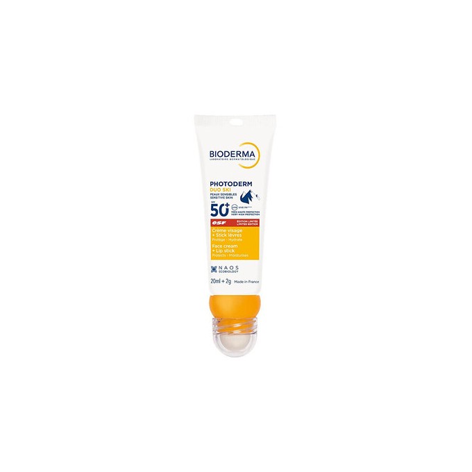 Bioderma Duo Ski Face Cream + Lip Stick SPF 50+ - Opalovací krém a balzám na rty 20ml