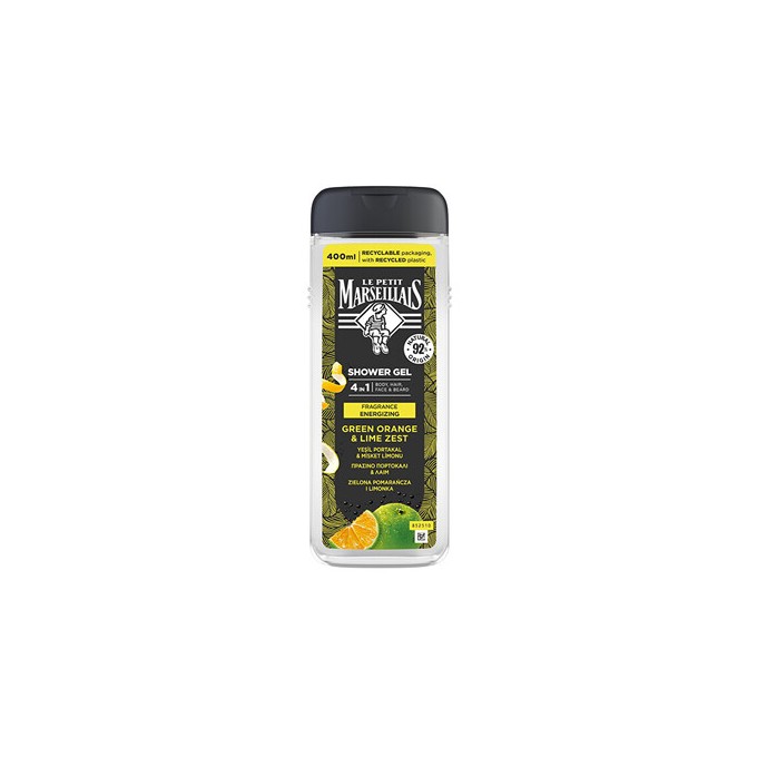 Le Petit Marseillais Homme Green Orange & Lime Zest - Sprchový gel 4v1 400ml