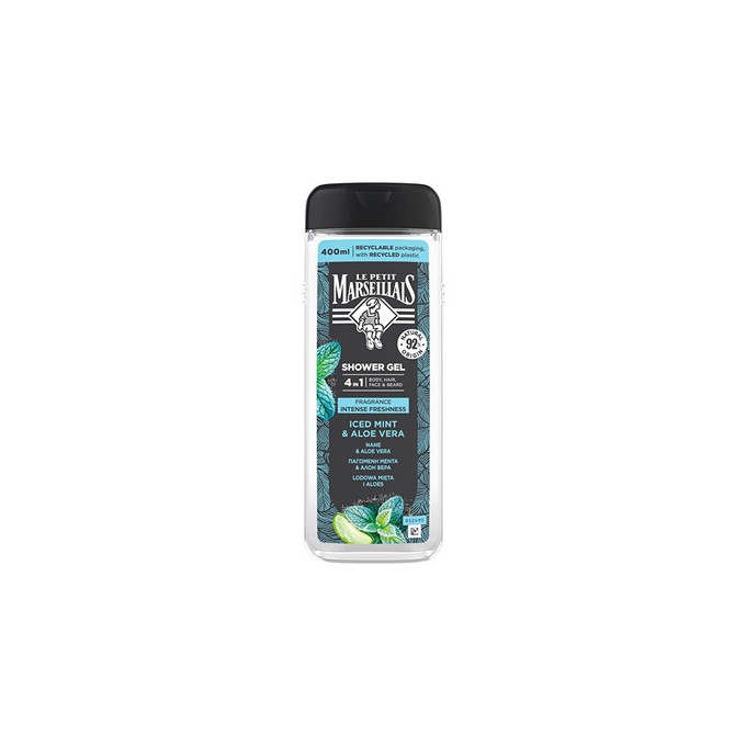 Le Petit Marseillais Homme Iced Mint & Aloe Vera - Sprchový gel 4v1 400ml