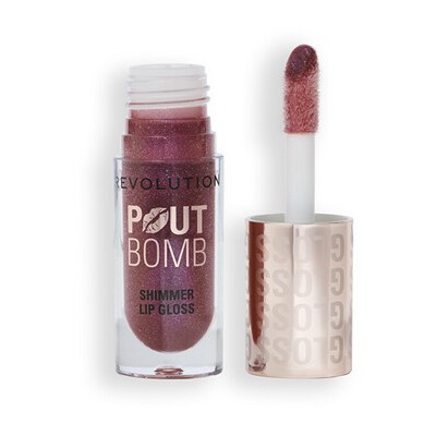 Makeup Revolution Pout Bomb Shimmer Lip Gloss - Lesk na rty 4,5 ml Glimmer Nude