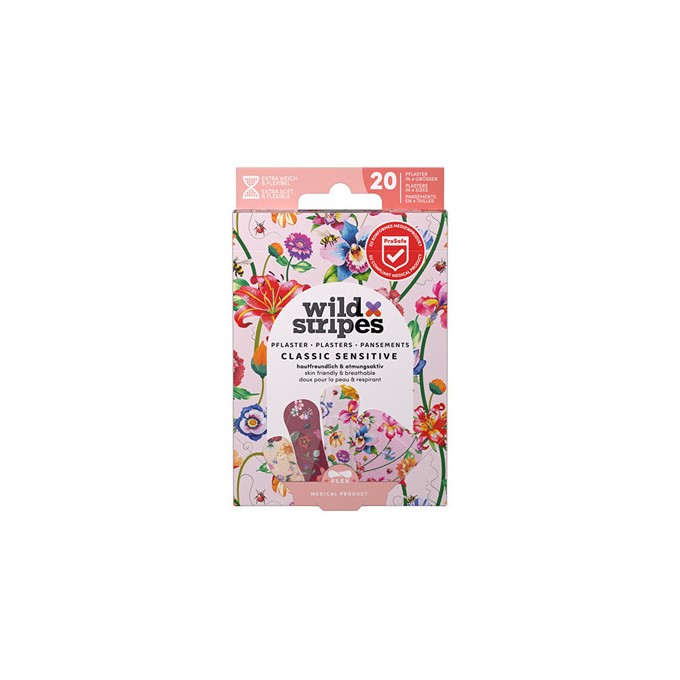 Wild Stripes Classic Sensitive Vintage Flowers - Hypoalergenní náplasti ( 20 ks )