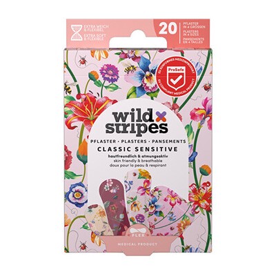 Wild Stripes Classic Sensitive Vintage Flowers - Hypoalergenní náplasti ( 20 ks )