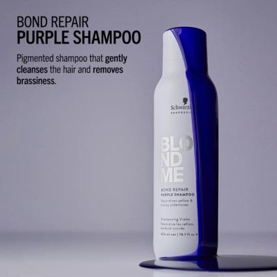 Schwarzkopf Professional BlondMe Bond Repair Purple Shampoo - tonuojantis šampūnas geltoniems