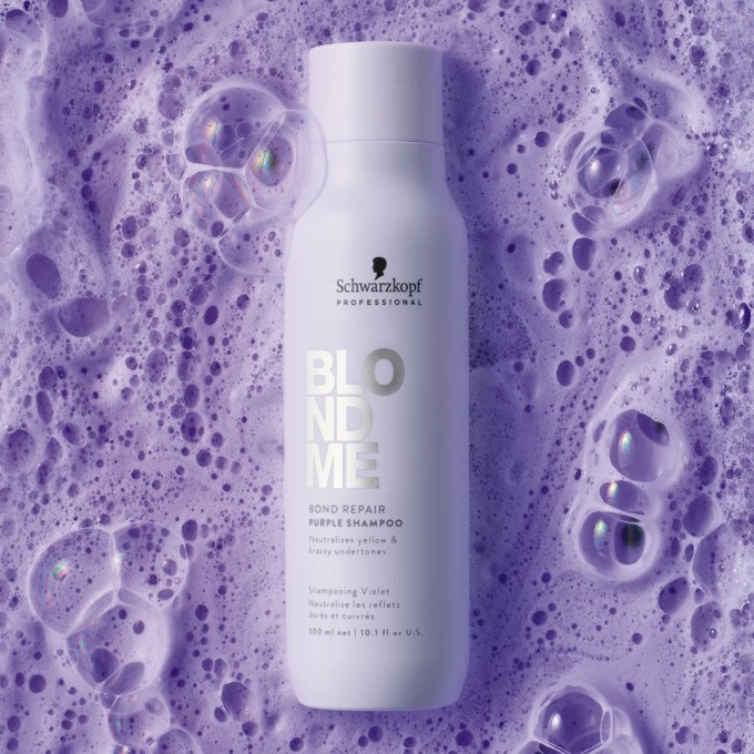 Schwarzkopf Professional BlondMe Bond Repair Purple Shampoo - tonuojantis šampūnas geltoniems