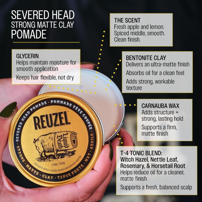 Reuzel Severed Head Clay Pomade - molio pomada plaukams, 95.8 g