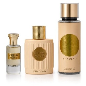 Khadlaj Cream Velvet Dárková sada EDP 100 ml, tělový sprej 250 ml a parfémovaný olej 24 ml 100ml