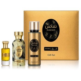 Khadlaj Nafais Sharq Dárková sada EDP 100 ml, tělový sprej 250 ml a parfémovaný olej 24 ml 100ml
