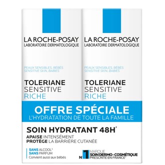 La Roche-Posay Sensitive Riche Soin Hydratant Duo - Sada pleťových kré 2