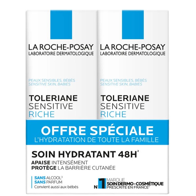 La Roche-Posay Sensitive Riche Soin Hydratant Duo - Sada pleťových kré