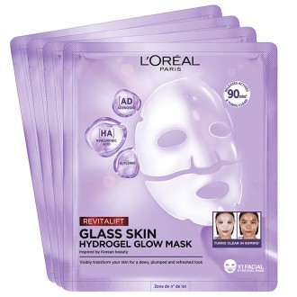 L´Oréal Filler Glass Skin Mask ( 4 x 25 g ) - Sada rozjasňujících mase