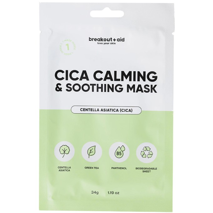 Breakout+aid Cica Calming & Soothing Mask - Zklidňující maska 34.0g
