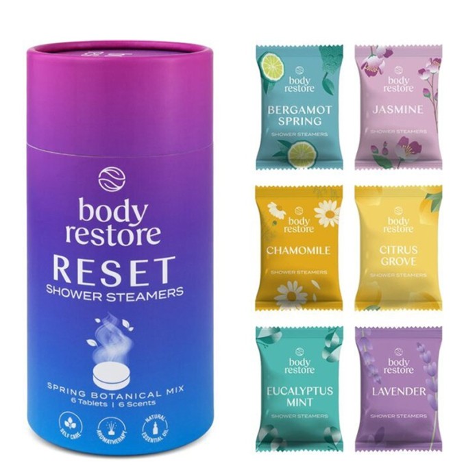 Body Restore Reset mix Shower Steamers ( 6 ks ) - Sada aromatických ta