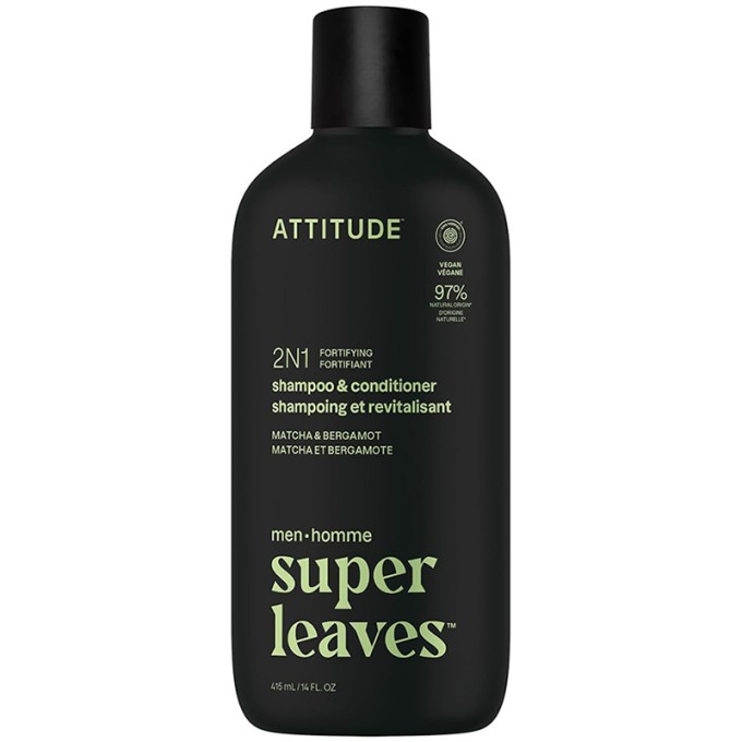 Attitude Super Leaves Matcha & Bergamot Shampoo & Conditioner - vyriškas šampūnas ir