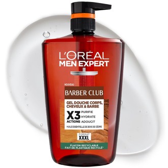 L´Oréal Men Expert Barber Club Body, Hair & Beard Shower - dušo želė kūnui, plaukams ir barzdai