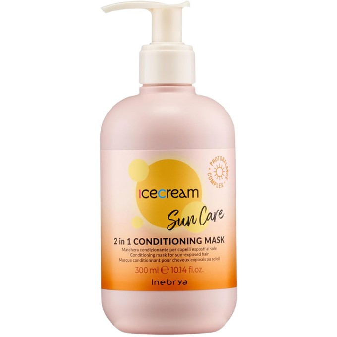 Inebrya Ice Cream Sun Care 2 IN 1 Conditioning Mask - kondicionuojanti kaukė saulės veikiamiems