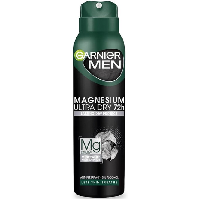 GARNIER MEN Magnesium Ultra Dry purškiamas dezodorantas - Antiperspirant for men with magnesium 150