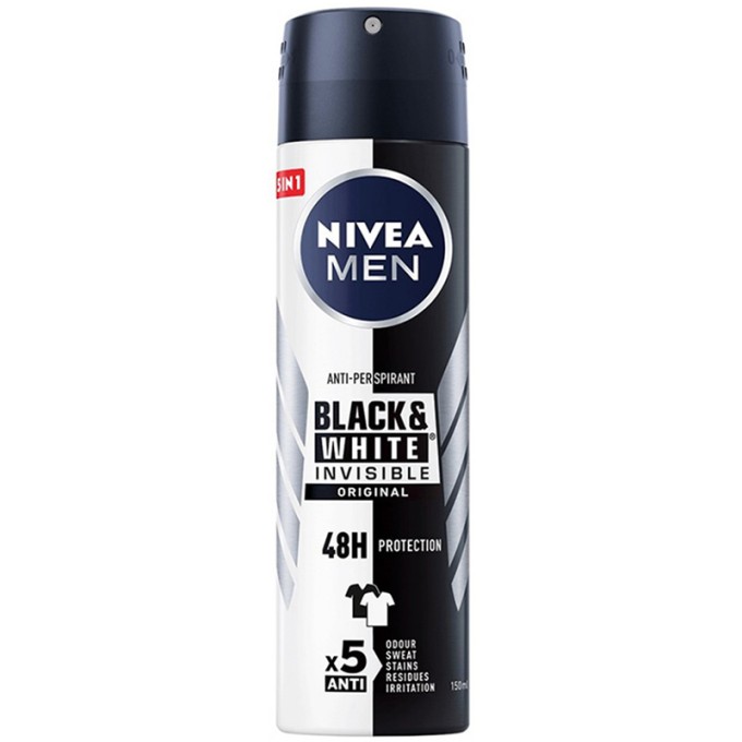 Nivea Invisible For Black & White Power Antiperspirant - Antiperspirant Spray for Men 150 ml