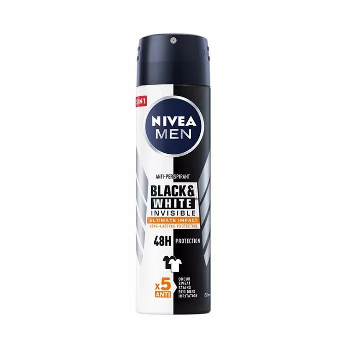 Nivea Men Invisible Black & White Ultimate Impact - Antiperspirant spray 150 ml