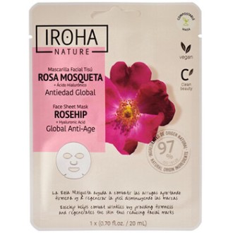 Iroha Anti-Age Rosehip Face Sheet Mask - Omlazující maska 20ml