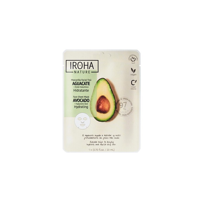 Iroha Avocado Face Sheet Mask - Plátýnková maska 20ml