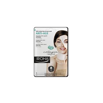 Iroha Cotton face & neck mask with collagen and hyaluronium (Anti-Age 100% Cotton Face & Neck Mask) 30 ml 30ml