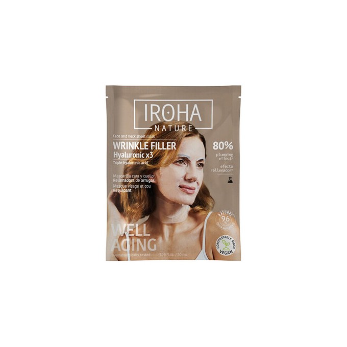 Iroha Face & Neck Sheet Mask - Maska proti vráskám na obličej a krk 30ml