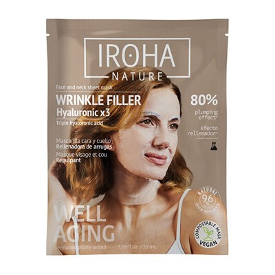 Iroha Face & Neck Sheet Mask - Maska proti vráskám na obličej a krk 30ml