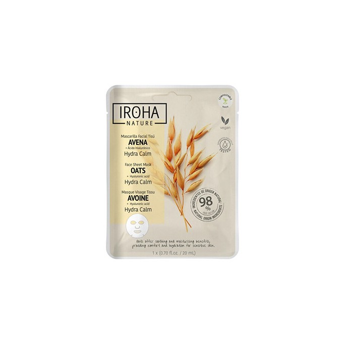 Iroha Oats Hydra Calm Face Sheet Mask - Zklidňující maska 20ml