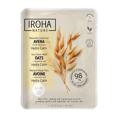 Iroha Oats Hydra Calm Face Sheet Mask - Zklidňující maska 20ml
