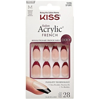 Kiss My Face Salon Acrylic French Color Catchy - Umělé nehty ( 28 ks )