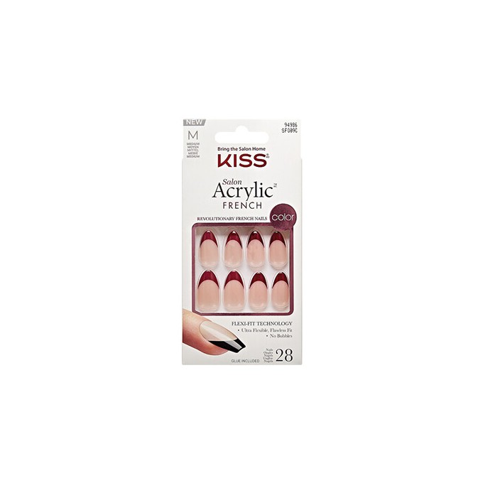 Kiss My Face Salon Acrylic French Color Catchy - Umělé nehty ( 28 ks )