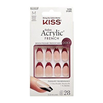Kiss My Face Salon Acrylic French Color Catchy - Umělé nehty ( 28 ks )