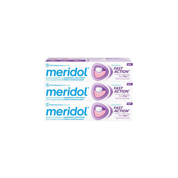 Meridol Fast Action Toothpaste Trio - Zubní pasta 75ml
