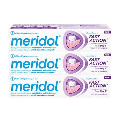 Meridol Fast Action Toothpaste Trio - Zubní pasta 75ml