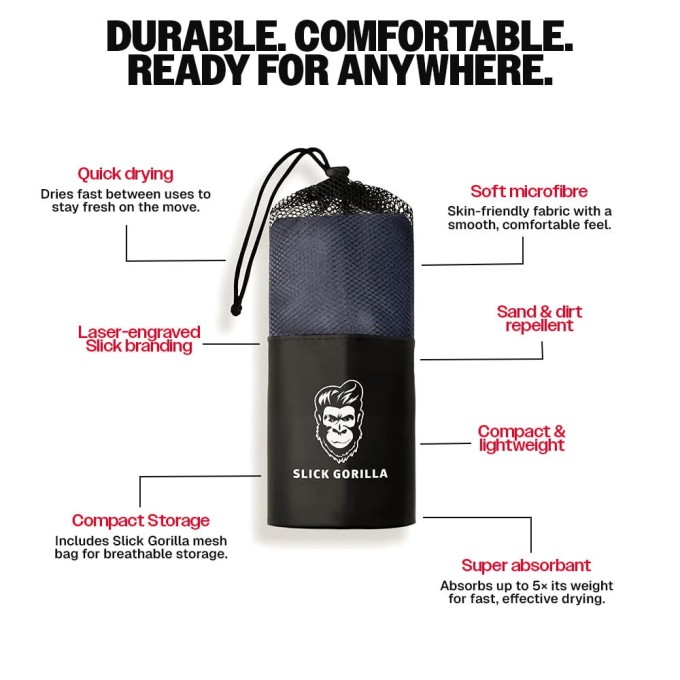 Slick Gorilla Microfibre Towel - Rychleschnoucí ručník na vlasy