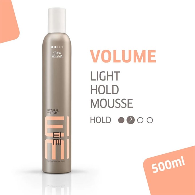 Wella Professional EIMI Natural Volume - lengvos fiksacijos plaukų formavimo putos, 500 ml