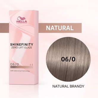 Wella Professional Shinefinity Zero Lift Glaze - plaukų dažai, 60 ml - 06/0 Natural Brandy