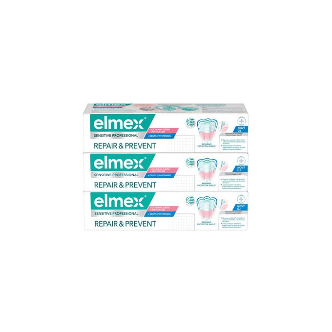 Elmex Repair & Prevent Gentle White Trio - Zubní pasta 75ml
