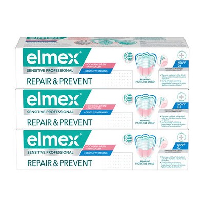 Elmex Repair & Prevent Gentle White Trio - Zubní pasta 75ml