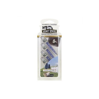 Yankee Candle Clean Cotton Vent Stick - Car Incense Pins (4 PCS)