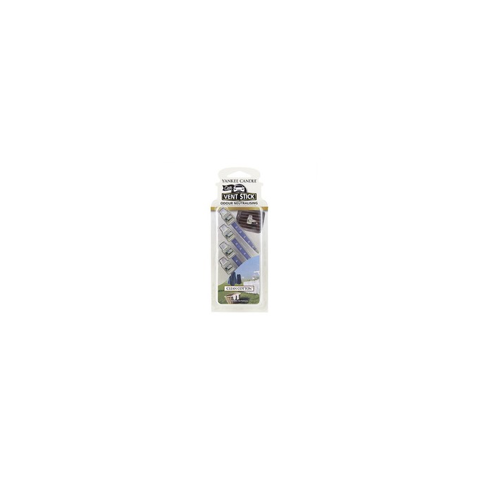 Yankee Candle Clean Cotton Vent Stick - Car Incense Pins (4 PCS)