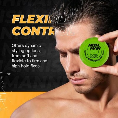 Nishman M2 Matte Clay Hair Styling Wax Keratin -  vyrų plaukų formavimo vaškas, 100 ml