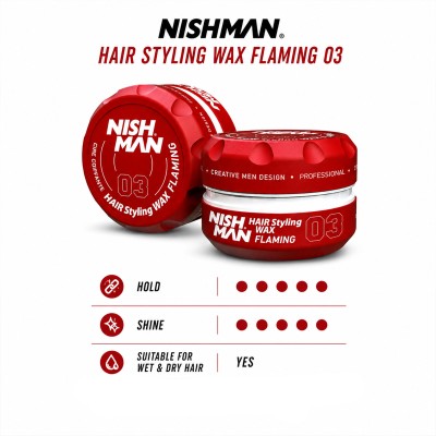 Nishman 03 Hair Styling Wax Flaming -  plaukų formavimo pomada, 150 ml