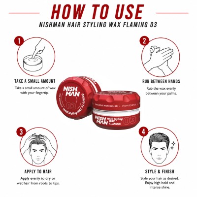 Nishman 03 Hair Styling Wax Flaming -  plaukų formavimo pomada, 150 ml